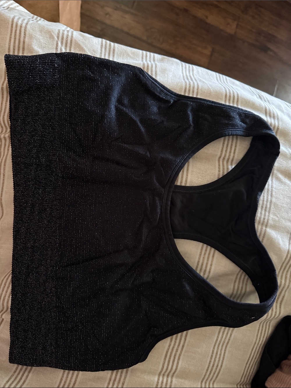 all in motion Black Shimmery Racerback Sports Bralette